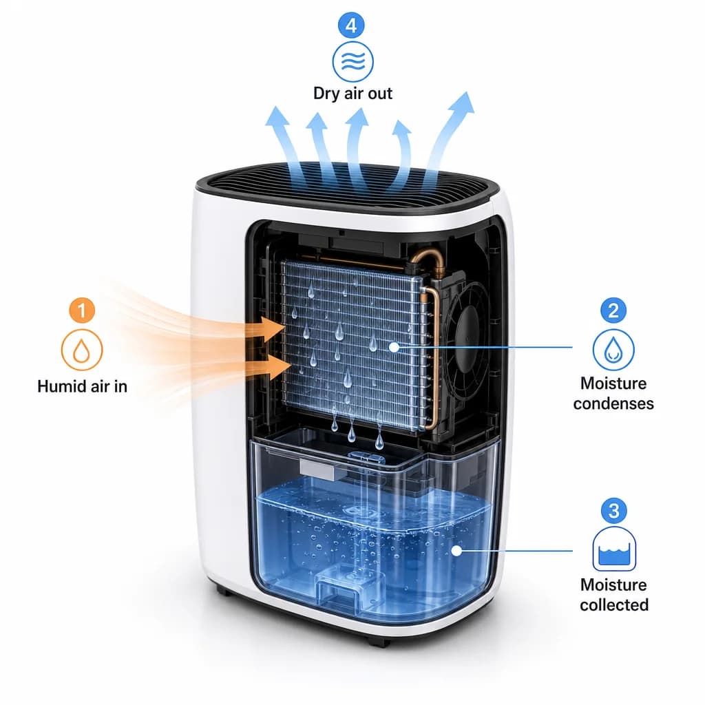 Quiet 1.7L Electric Dehumidifier 4